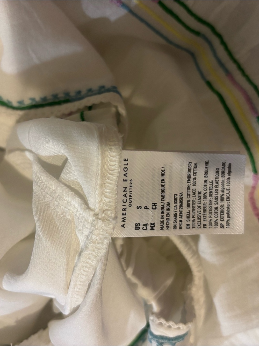 White Embroidered Tiered V-Neck Summer Dress - Picture 3 of 3